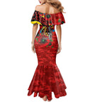 Gold Suns ANZAC Personalised Family Matching Mermaid Dress and Hawaiian Shirt Lest We Forget Poppy Camo