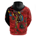 Gold Suns ANZAC Personalised Hoodie Lest We Forget Poppy Camo