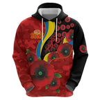 Gold Suns ANZAC Personalised Hoodie Lest We Forget Poppy Camo