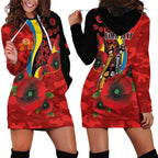 Gold Suns ANZAC Personalised Hoodie Dress Lest We Forget Poppy Camo