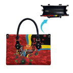 Gold Suns ANZAC Personalised Leather Bag Lest We Forget Poppy Camo
