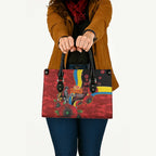 Gold Suns ANZAC Personalised Leather Bag Lest We Forget Poppy Camo