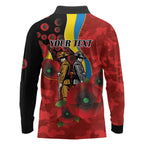 Gold Suns ANZAC Personalised Long Sleeve Polo Shirt Lest We Forget Poppy Camo
