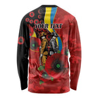 Gold Suns ANZAC Personalised Long Sleeve Shirt Lest We Forget Poppy Camo