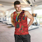 Gold Suns ANZAC Personalised Men Tank Top Lest We Forget Poppy Camo