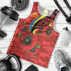 Gold Suns ANZAC Personalised Men Tank Top Lest We Forget Poppy Camo