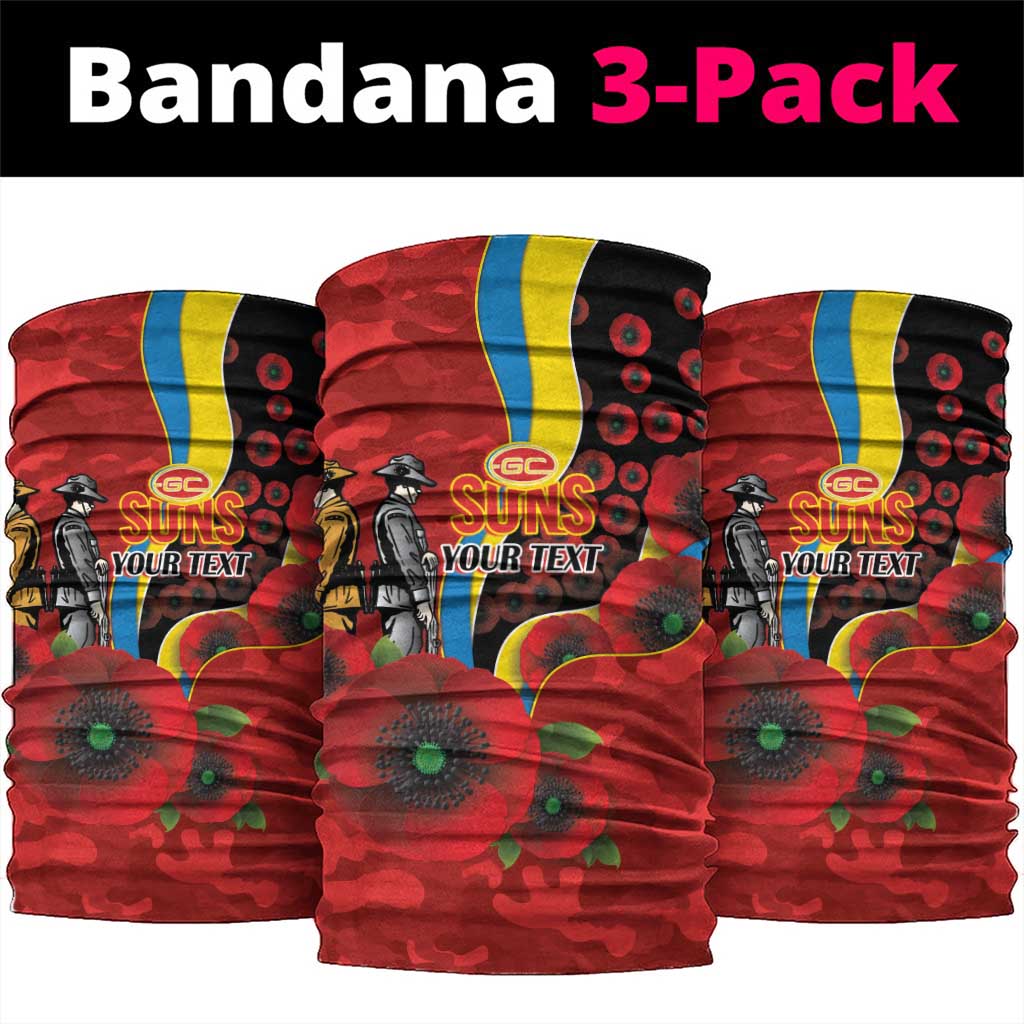 Gold Suns ANZAC Personalised Neck Gaiter Lest We Forget Poppy Camo