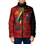 Gold Suns ANZAC Personalised Padded Jacket Lest We Forget Poppy Camo
