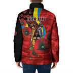Gold Suns ANZAC Personalised Padded Jacket Lest We Forget Poppy Camo
