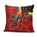 Gold Suns ANZAC Personalised Pillow Cover Lest We Forget Poppy Camo