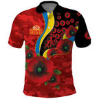 Gold Suns ANZAC Personalised Polo Shirt Lest We Forget Poppy Camo