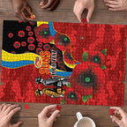 Gold Suns ANZAC Personalised Puzzle Lest We Forget Poppy Camo