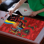 Gold Suns ANZAC Personalised Puzzle Lest We Forget Poppy Camo