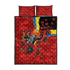 Gold Suns ANZAC Personalised Quilt Bed Set Lest We Forget Poppy Camo