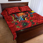 Gold Suns ANZAC Personalised Quilt Bed Set Lest We Forget Poppy Camo