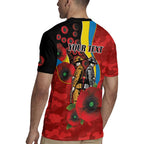 Gold Suns ANZAC Personalised Rugby Jersey Lest We Forget Poppy Camo
