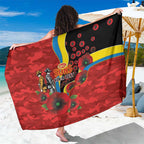 Gold Suns ANZAC Personalised Sarong Lest We Forget Poppy Camo