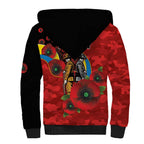 Gold Suns ANZAC Personalised Sherpa Hoodie Lest We Forget Poppy Camo