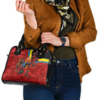Gold Suns ANZAC Personalised Shoulder Handbag Lest We Forget Poppy Camo