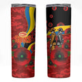 Gold Suns ANZAC Personalised Skinny Tumbler Lest We Forget Poppy Camo