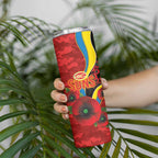 Gold Suns ANZAC Personalised Skinny Tumbler Lest We Forget Poppy Camo