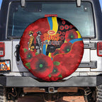 Gold Suns ANZAC Personalised Spare Tire Cover Lest We Forget Poppy Camo