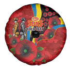 Gold Suns ANZAC Personalised Spare Tire Cover Lest We Forget Poppy Camo