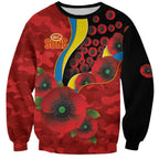 Gold Suns ANZAC Personalised Sweatshirt Lest We Forget Poppy Camo