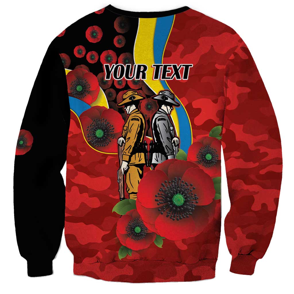 Gold Suns ANZAC Personalised Sweatshirt Lest We Forget Poppy Camo