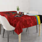 Gold Suns ANZAC Personalised Tablecloth Lest We Forget Poppy Camo
