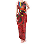 Gold Suns ANZAC Personalised Tank Maxi Dress Lest We Forget Poppy Camo