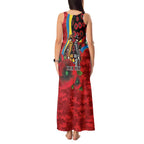 Gold Suns ANZAC Personalised Tank Maxi Dress Lest We Forget Poppy Camo