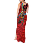 Gold Suns ANZAC Personalised Tank Maxi Dress Lest We Forget Poppy Camo