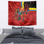 Gold Suns ANZAC Personalised Tapestry Lest We Forget Poppy Camo
