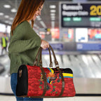 Gold Suns ANZAC Personalised Travel Bag Lest We Forget Poppy Camo