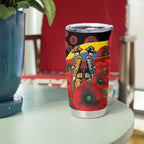 Gold Suns ANZAC Personalised Tumbler Cup Lest We Forget Poppy Camo