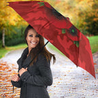 Gold Suns ANZAC Personalised Umbrella Lest We Forget Poppy Camo