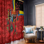 Gold Suns ANZAC Personalised Window Curtain Lest We Forget Poppy Camo