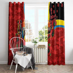 Gold Suns ANZAC Personalised Window Curtain Lest We Forget Poppy Camo