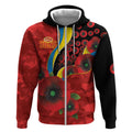 Gold Suns ANZAC Personalised Zip Hoodie Lest We Forget Poppy Camo