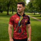 Gold Suns ANZAC Personalised Zipper Polo Shirt Lest We Forget Poppy Camo