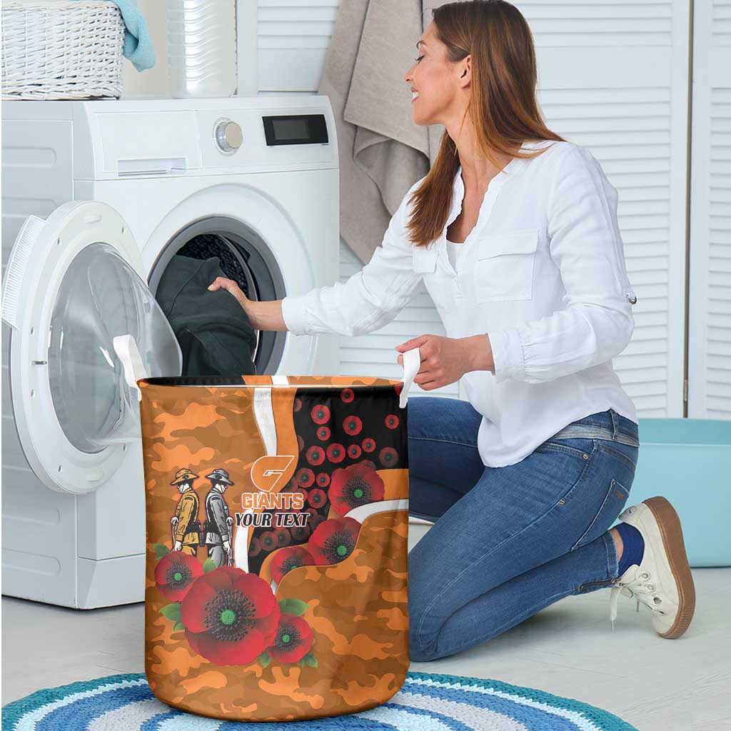 Greater Giants ANZAC Personalised Laundry Basket Lest We Forget Poppy Camo