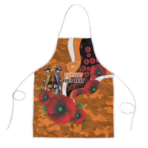 Greater Giants ANZAC Personalised Apron Lest We Forget Poppy Camo