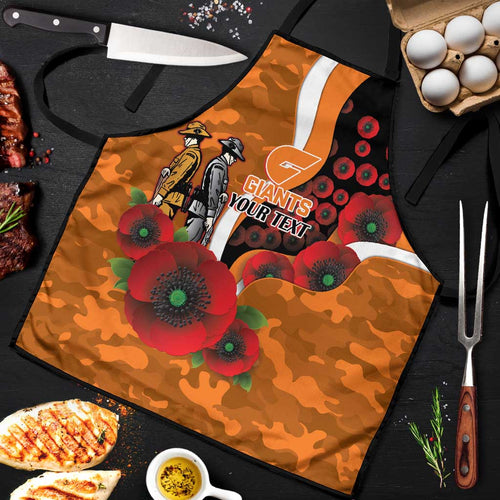 Greater Giants ANZAC Personalised Apron Lest We Forget Poppy Camo