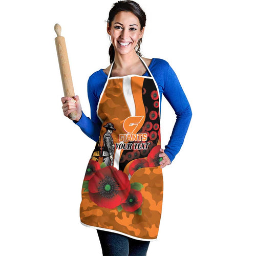 Greater Giants ANZAC Personalised Apron Lest We Forget Poppy Camo
