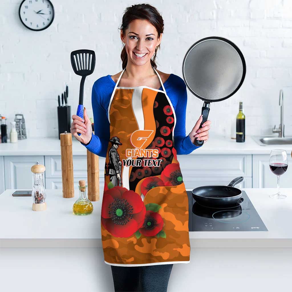 Greater Giants ANZAC Personalised Apron Lest We Forget Poppy Camo