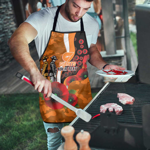 Greater Giants ANZAC Personalised Apron Lest We Forget Poppy Camo