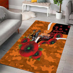 Greater Giants ANZAC Personalised Area Rug Lest We Forget Poppy Camo