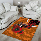 Greater Giants ANZAC Personalised Area Rug Lest We Forget Poppy Camo