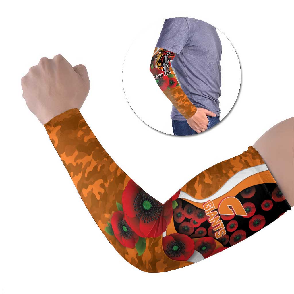 Greater Giants ANZAC Personalised Arm Sleeves Lest We Forget Poppy Camo